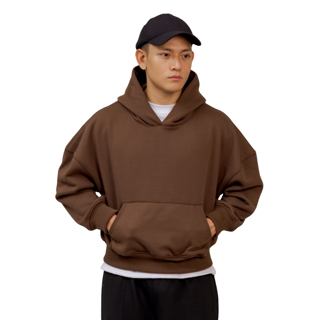 Man in a brown hoodie